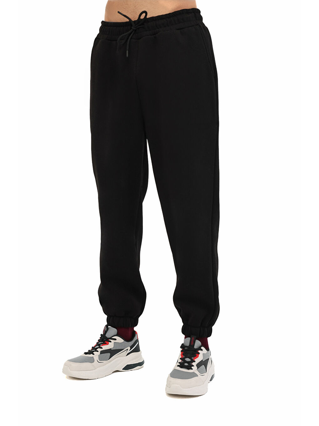 MB 22OVERSN326 5PR Siyah Erkek Eşofman Altı