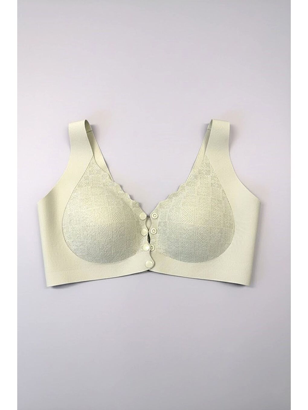 Balensiz Dikişsiz Lazer Önden Çıtçıtlı Pedli Sütyen C26205 Yeşil-2