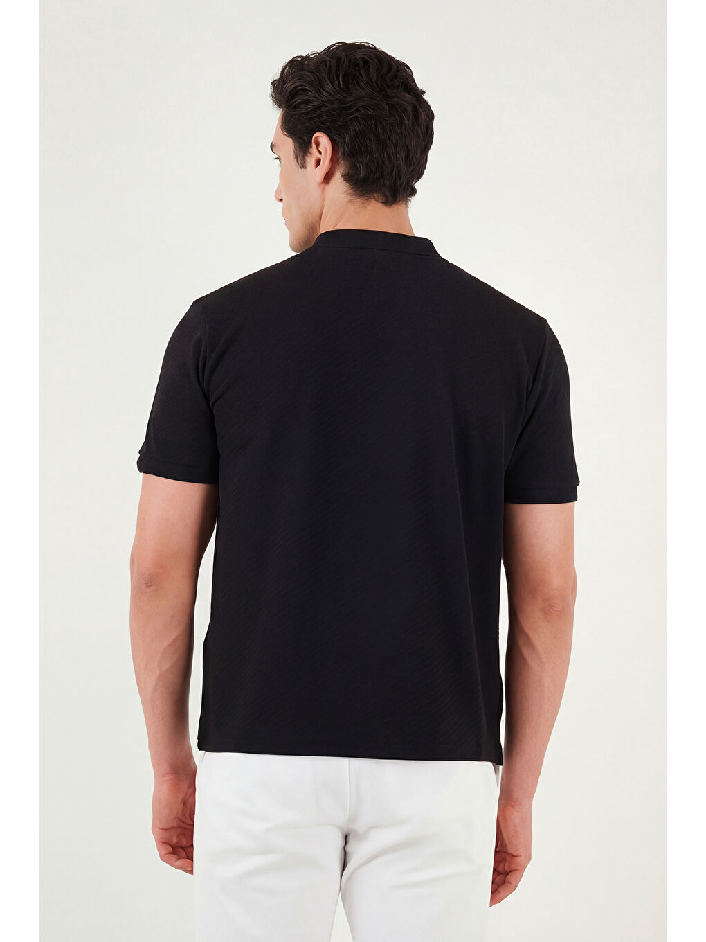 Siyah Pamuklu Kısa Kollu Düğmeli Polo T Shirt 5904049-4