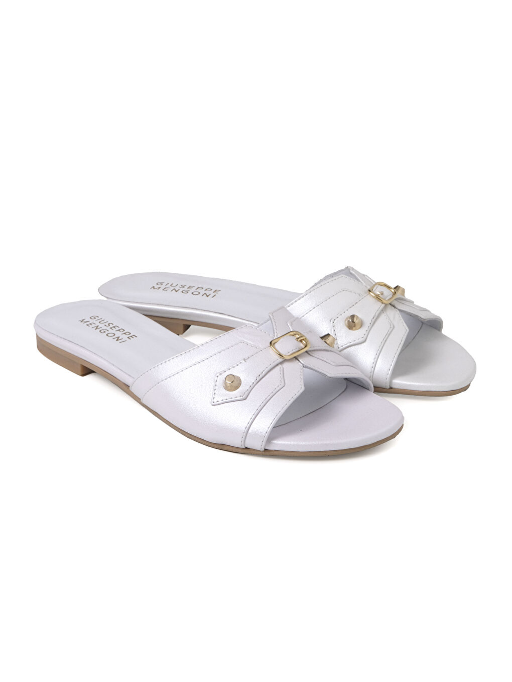 Beyaz Kadın Terlik PO-0197 360 GIUSEPPE MENGONI C1116 ANALİN SEDEFLİ BEYAZ-2