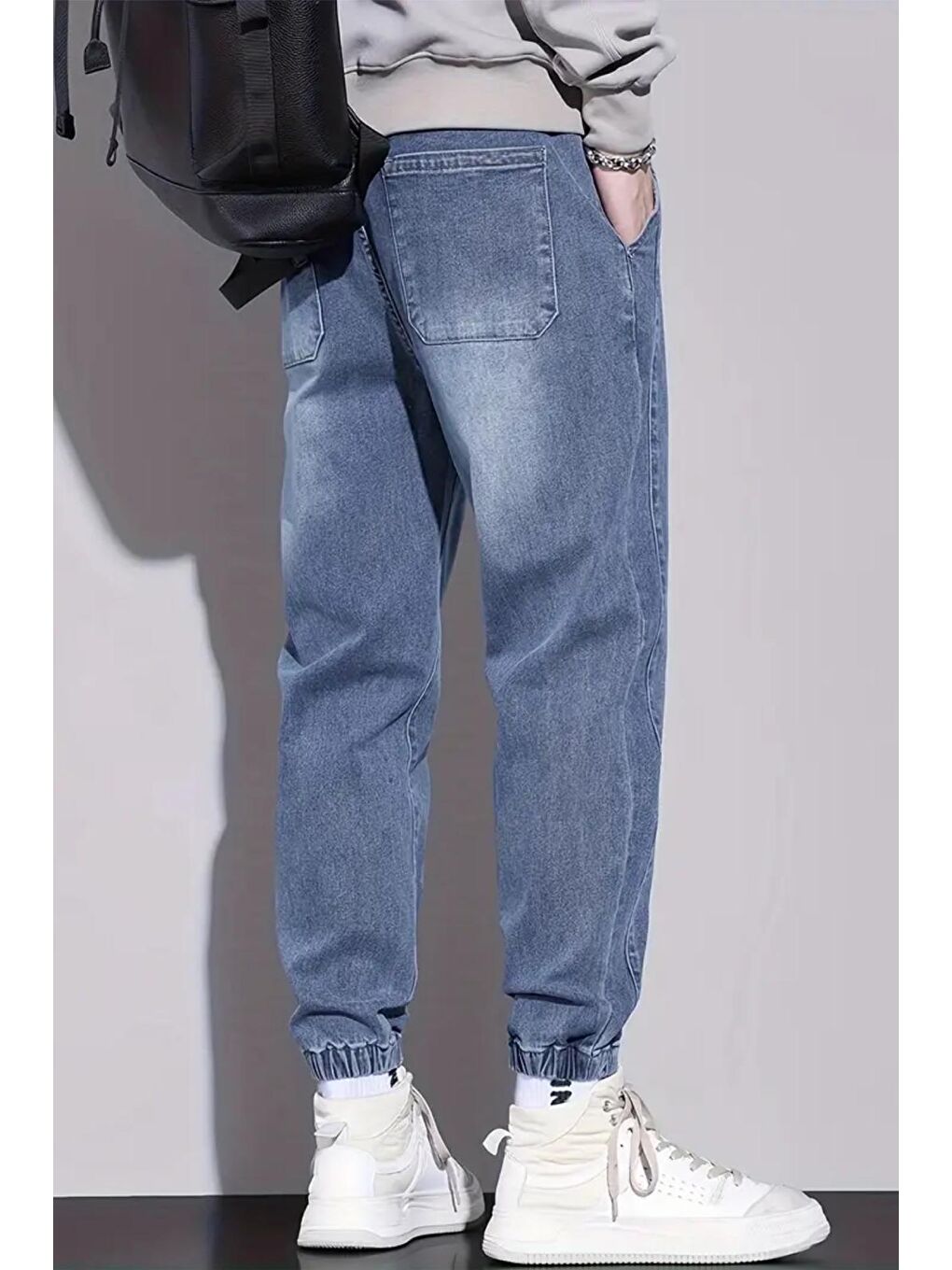 Mavi Reax Simon Beli ve Paçası Lastikli İpli Jogger Kesim Erkek Jean Pantolon-2