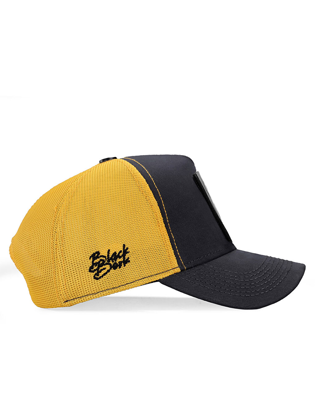 Gri V1 Trucker Fighter - 5 Kod Logolu Unisex Koyu Antrasit - Sarı Şapka (CAP)-1