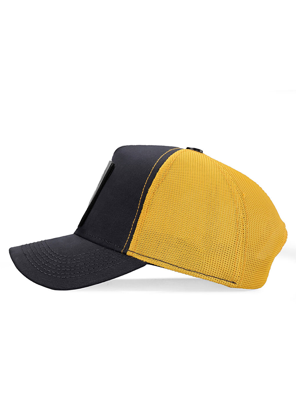 Gri V1 Trucker Fighter - 5 Kod Logolu Unisex Koyu Antrasit - Sarı Şapka (CAP)-2