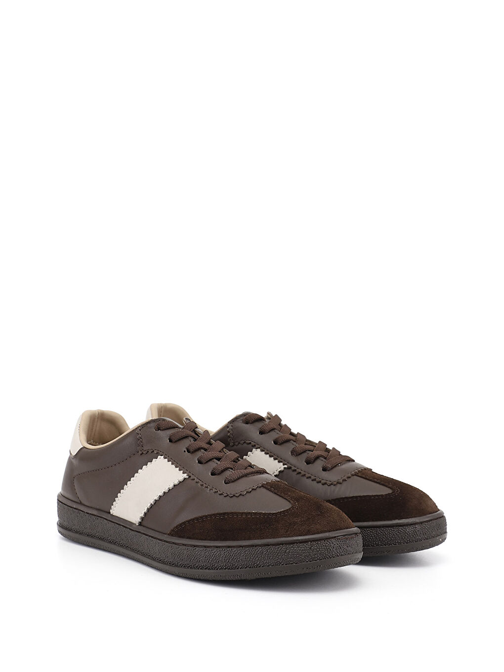 Kahverengi Kadın KAHVERENGİ Bağcıklı Hakiki Deri Sneaker-1