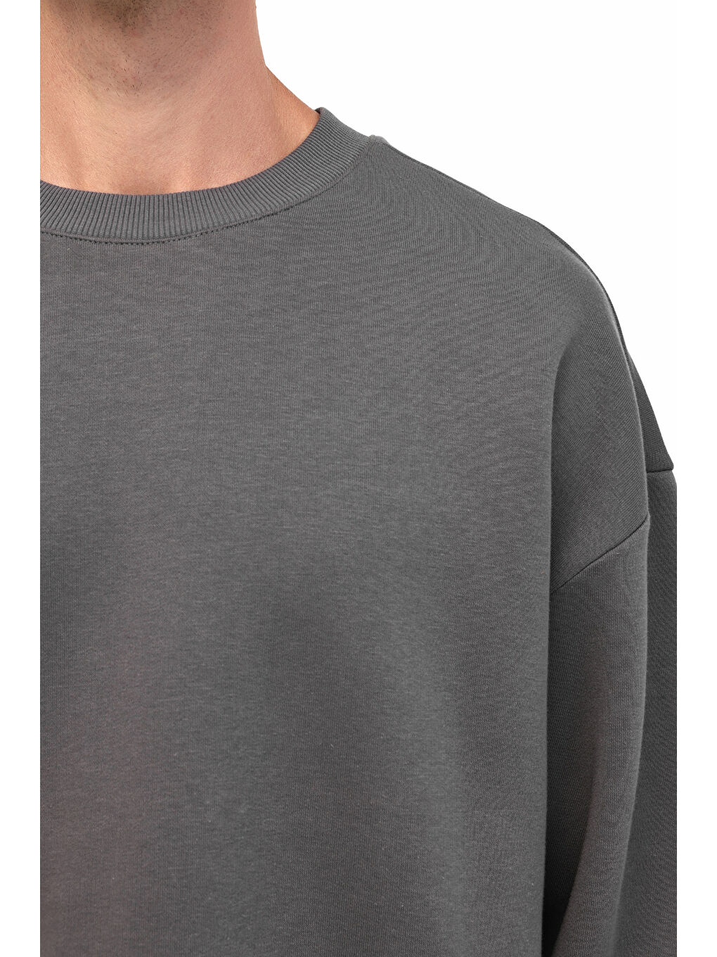 Gri MB ROS 16HS108 5PR Antrasit Erkek Sweatshirt-3