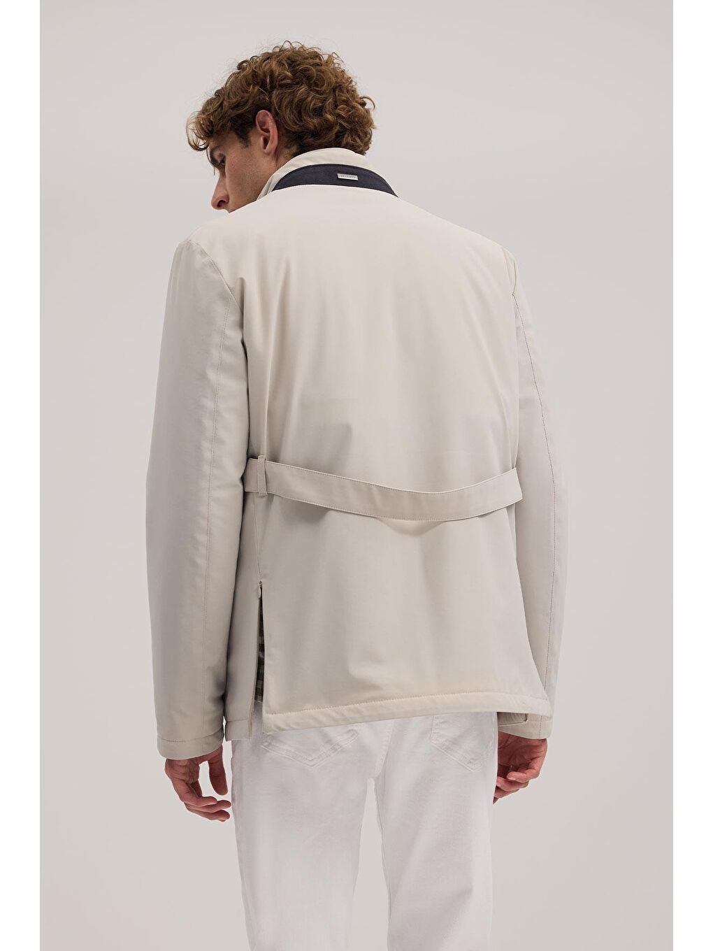 Bej Comfort Fit Hakim Yaka Mont-3