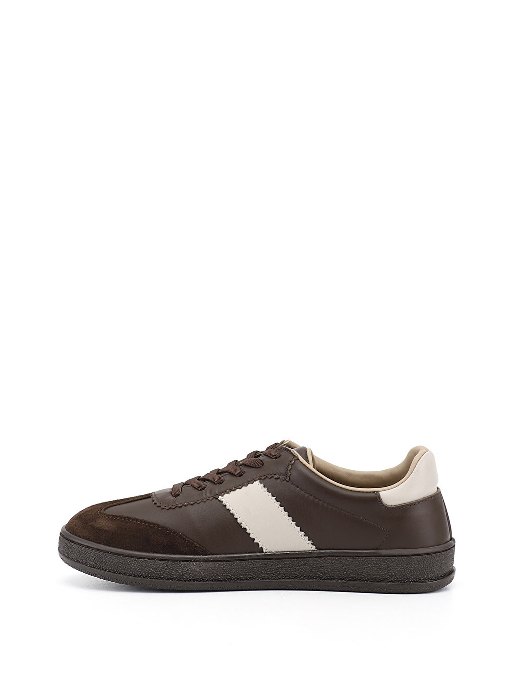 Kahverengi Kadın KAHVERENGİ Bağcıklı Hakiki Deri Sneaker-3