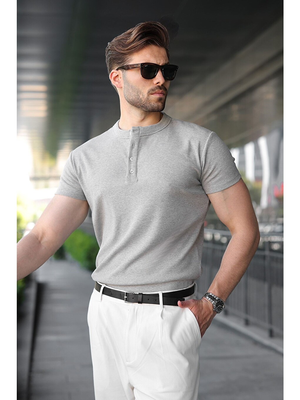 Grimelanj Slim Fit Hakim Yaka Triko Erkek Tişört E7189-1