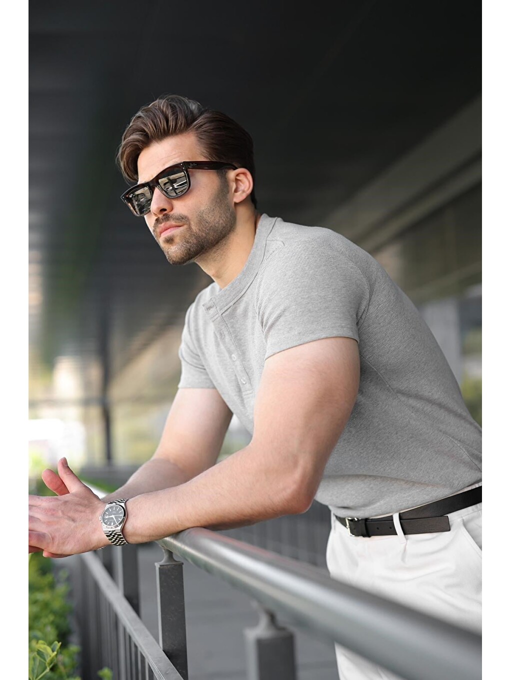 Grimelanj Slim Fit Hakim Yaka Triko Erkek Tişört E7189-5