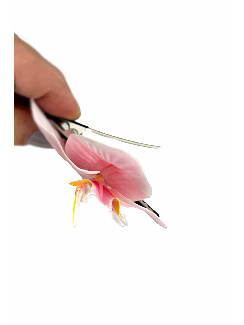 Pembe Aloha Orkide Çiçeği Süslü Çok Amaçlı Pens Toka-3