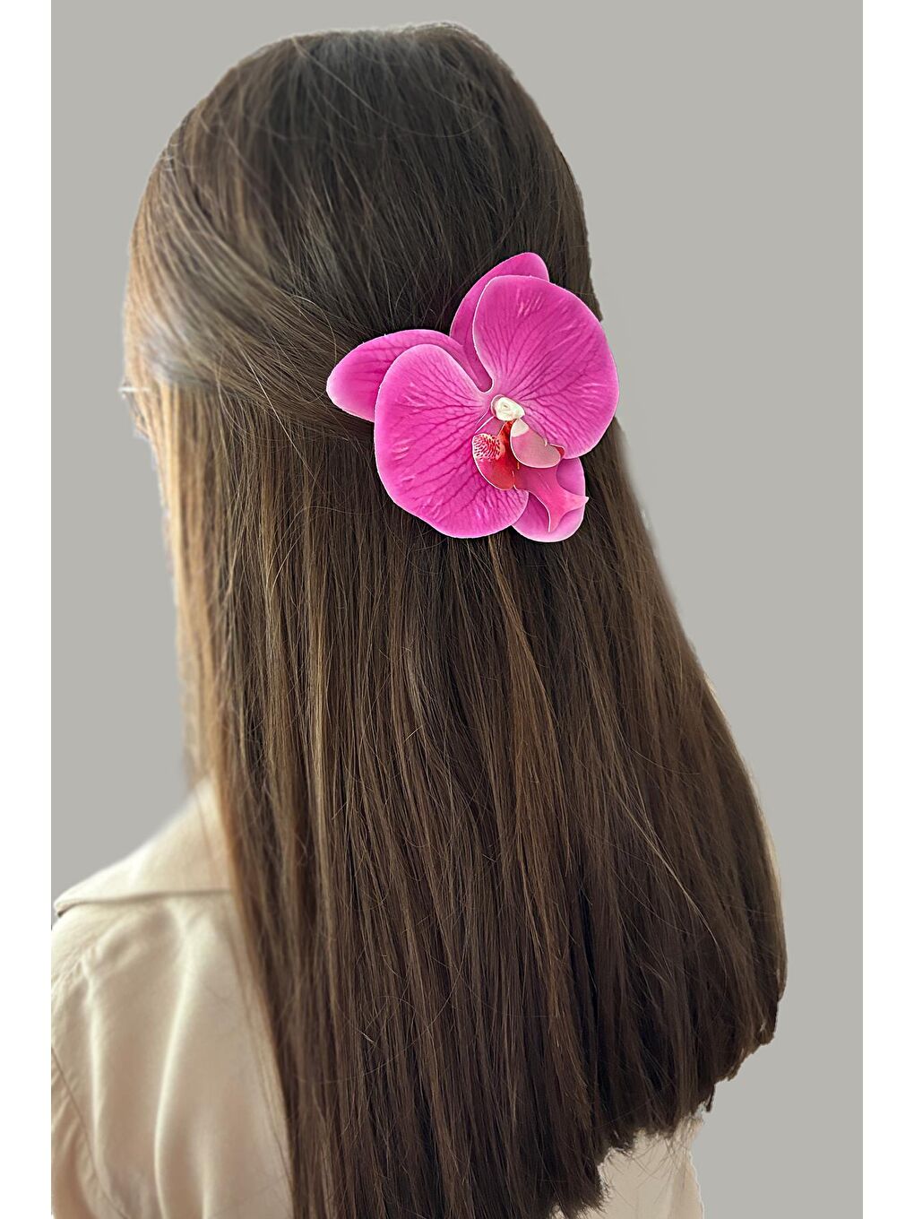 Pembe Aloha Orkide Çiçeği Süslü Çok Amaçlı Pens Toka