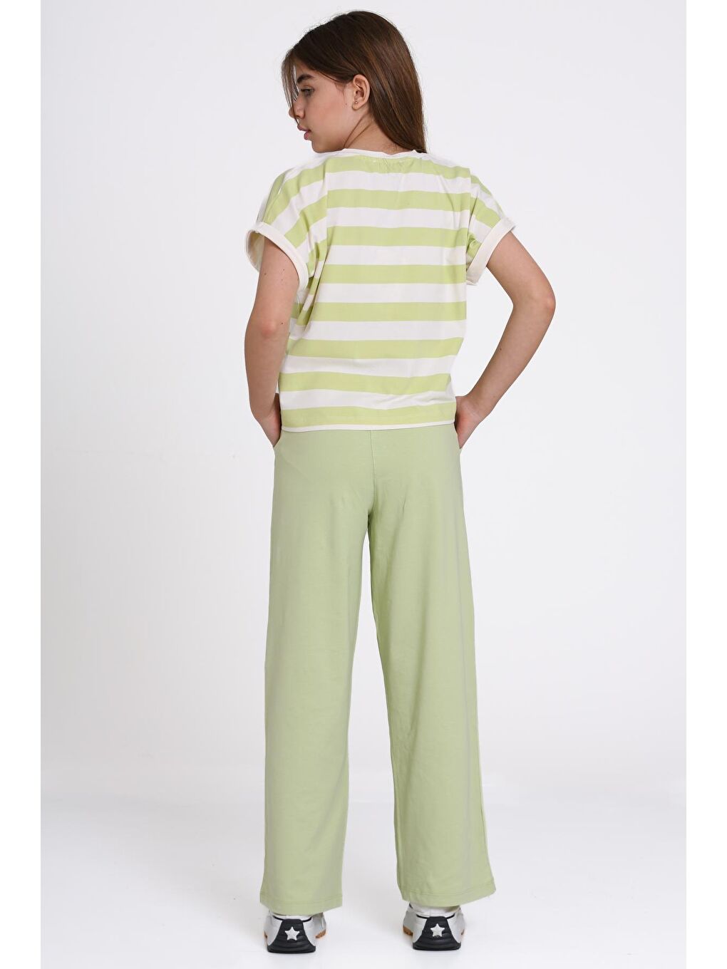 Yeşil Çizgili Baskılı 8-12 Yaş Takım - 2458-6-1
