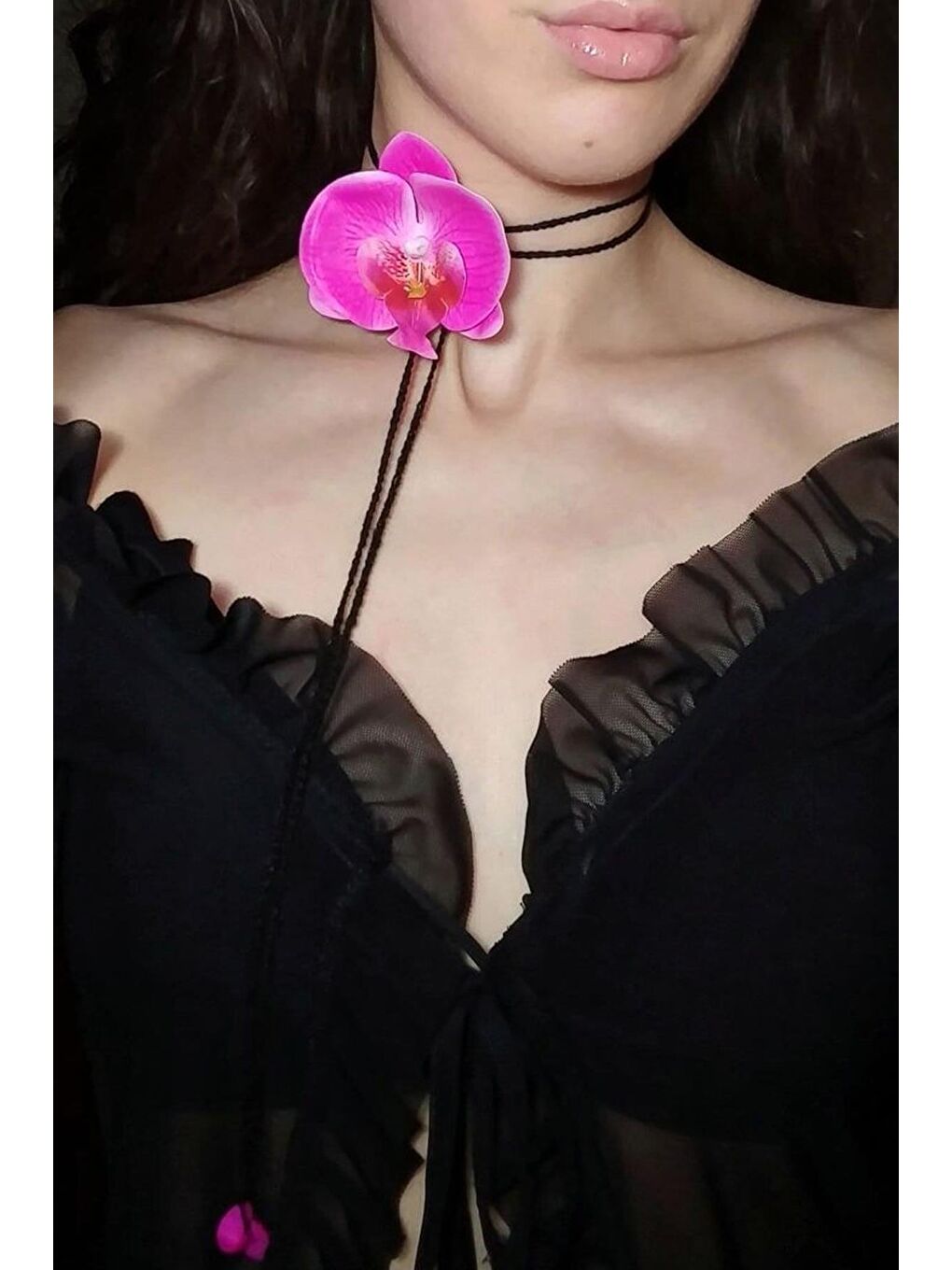 Pembe Aloha Orkide Çiçeği Süslü Çok Amaçlı Pens Toka-4