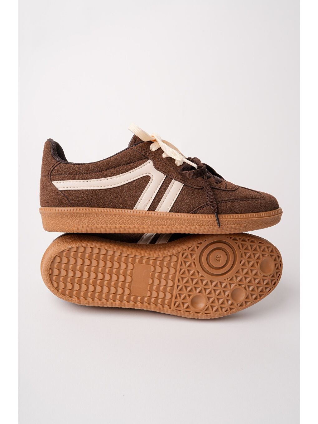 Kahverengi HUXLEY Çift Bağcıklı Günlük Kadın Sneaker Spor Ayakkabı-9