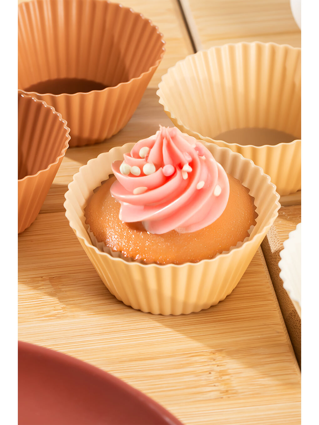 Bej 16309 Silikon 6'lı Mini Kek Kalıbı Muffin Kek Kalıbı-2