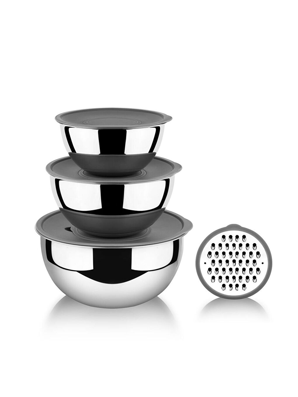 Pro Gri 8 Parça Rendeli Karıştırma Ve Saklama Kabı (16-20-24 CM)-4