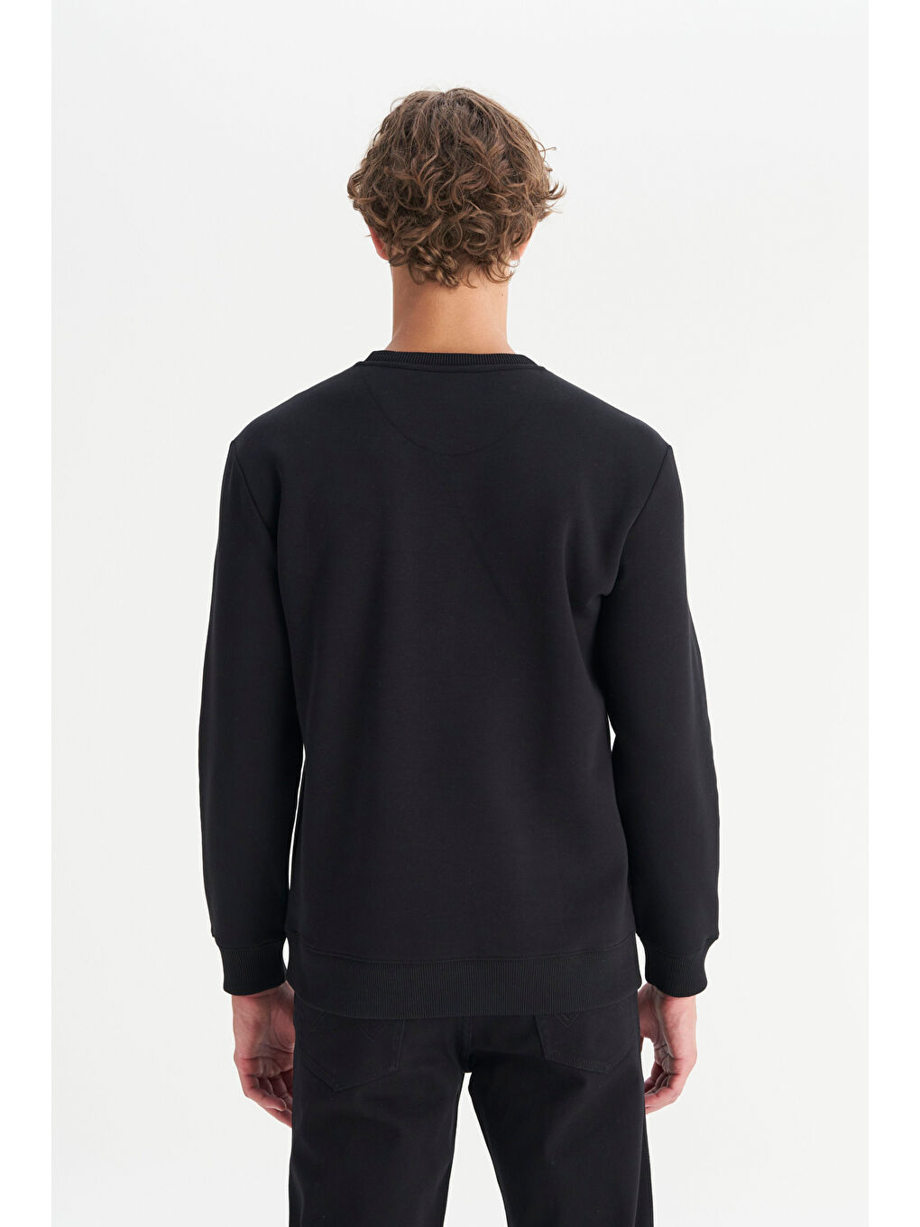 Siyah Regular Fit Kapüşonlu İçi Polarlı Sweatshirt-4