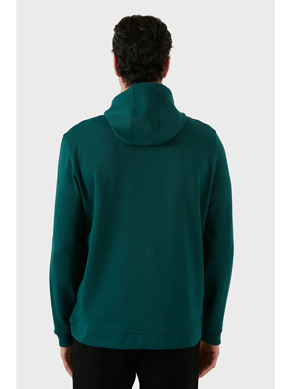 Petrol Pamuklu Regular Fit Baskılı Kanguru Cepli Kapüşonlu Sweat 6141004B-4