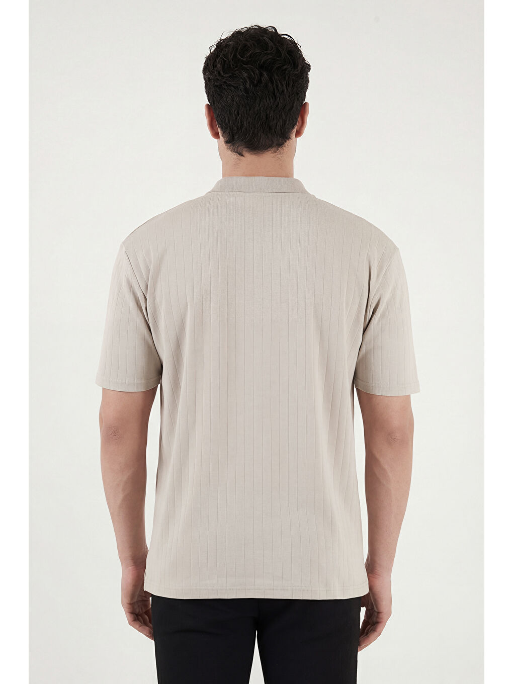 Bej Pamuklu Kısa Kollu Düğmeli Polo T Shirt 5904051-5