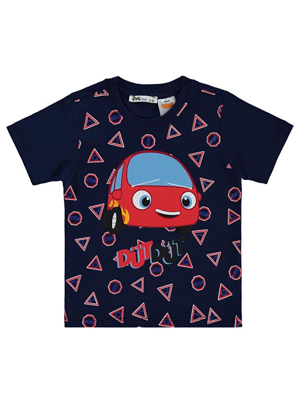 Boys Dütdüt Baskılı 2-5 Yaş Tişört - Lacivert3-4 Yaş-1