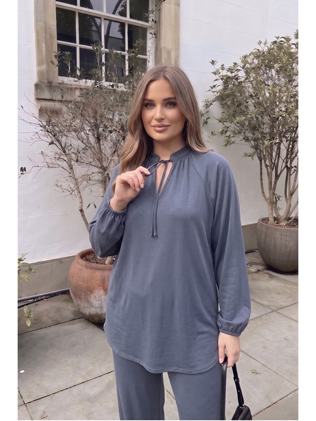Gri Mia Comfort Modal Hamile Ve Lohusa Eşofman Takımı-3