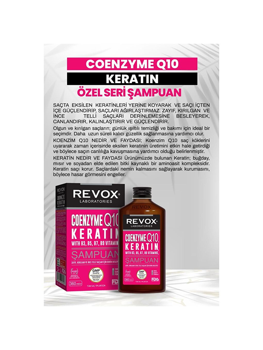 Revox Renksiz Coenzyme Q10 Phytokeratin Şampuan 360 ml x 2 Adet - 2