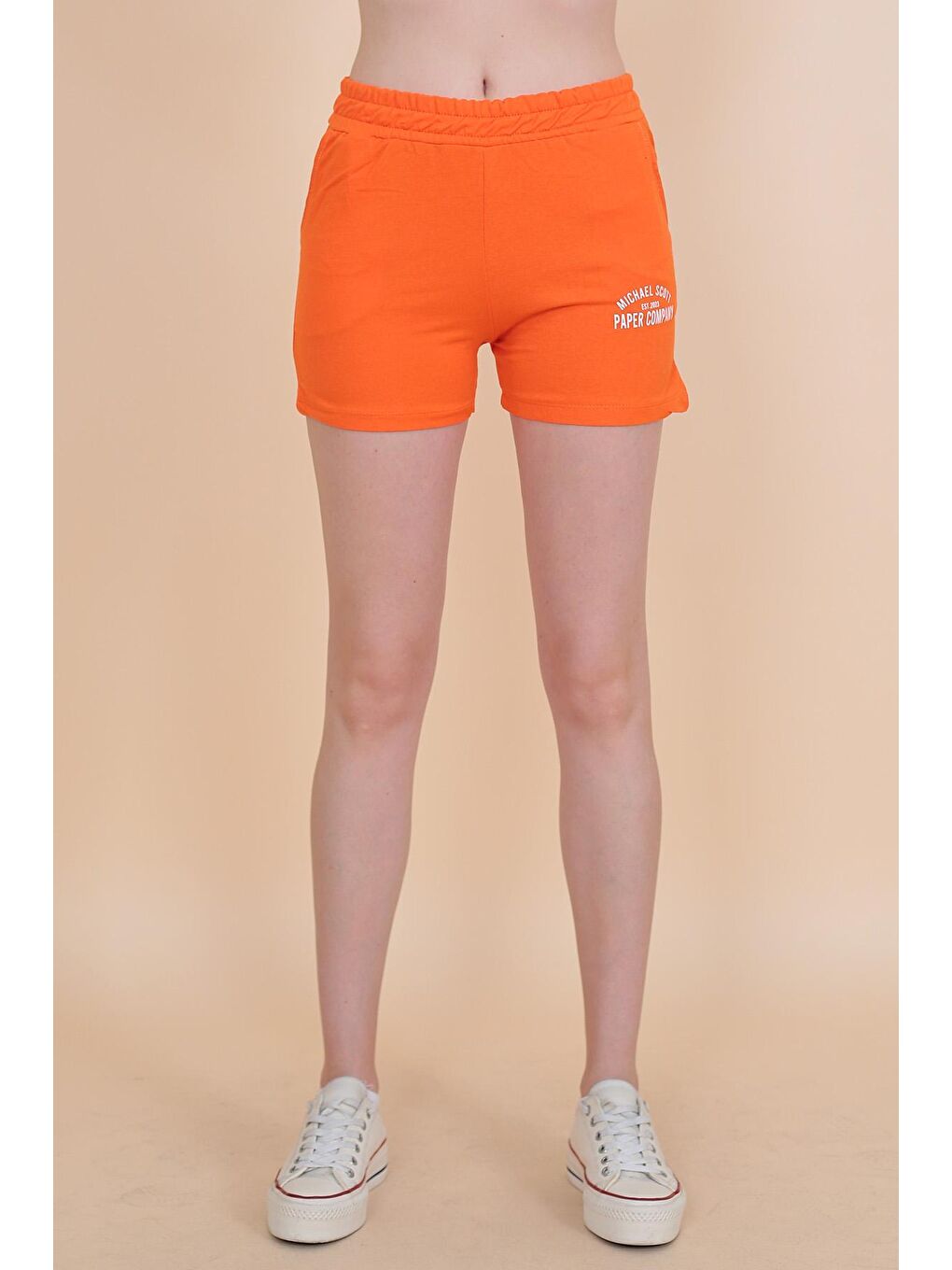 Turuncu Kadın Baskılı Şort 1990-1