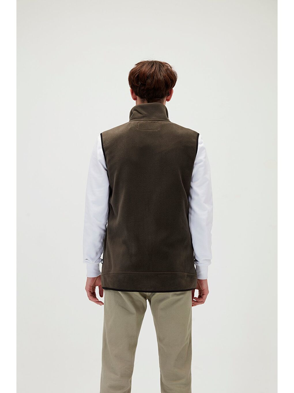 Burner Vest Haki Yeşil Erkek Polar Yelek-4