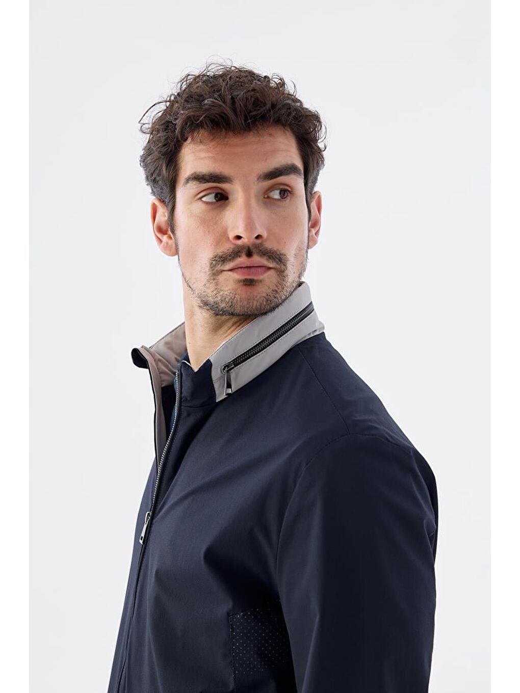 Lacivert Comfort Fit Kapüşonlu Rahat Mevsimlik Spor Mont-2