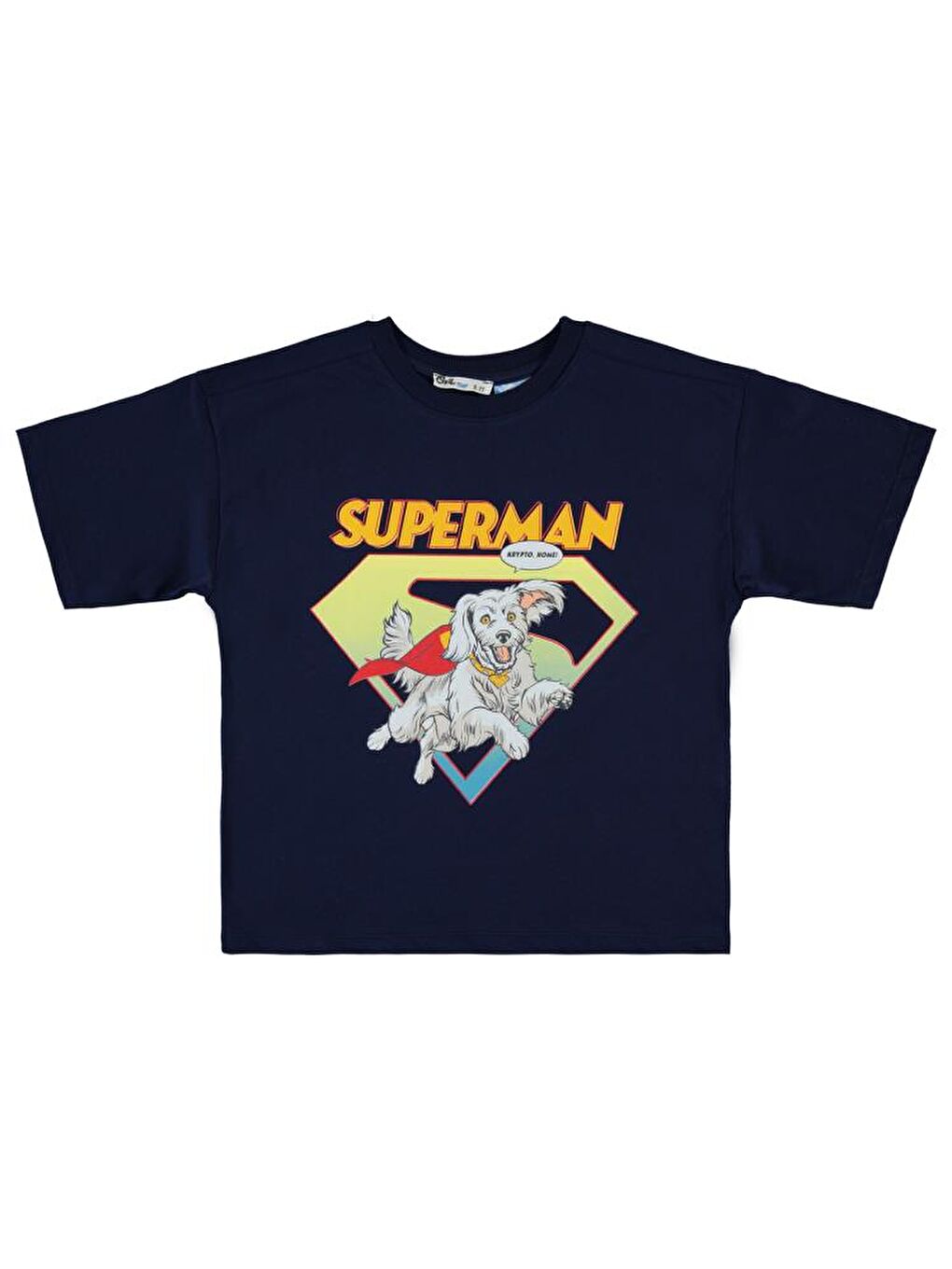 Süperman Krypto Baskılı 6-9 Yaş Tişört - Lacivert8-9 Yaş-2