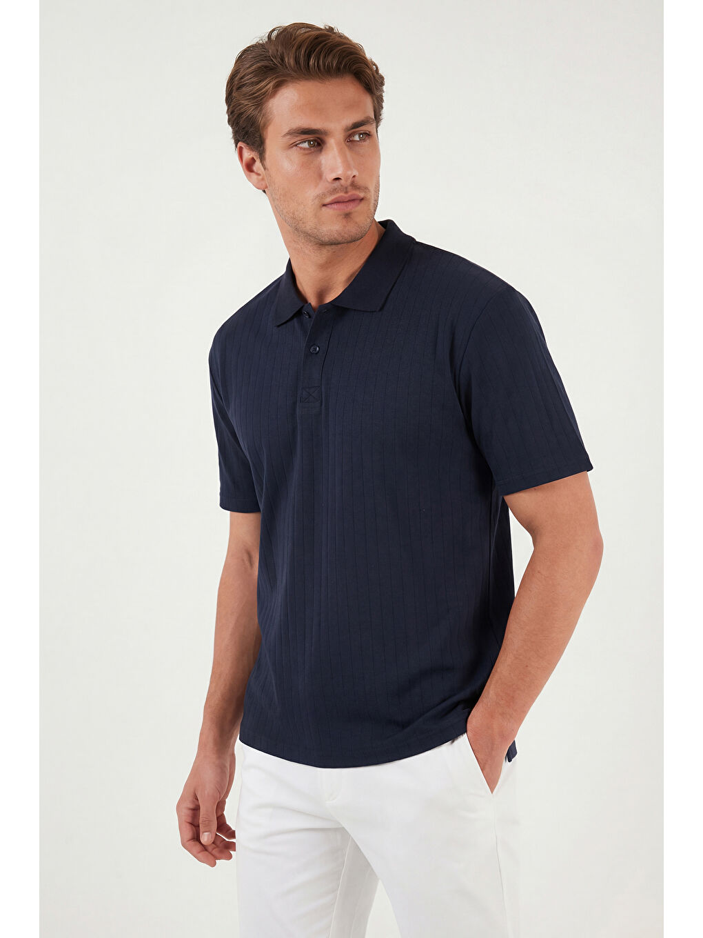 İndigo Pamuklu Kısa Kollu Düğmeli Polo T Shirt 5904051-4
