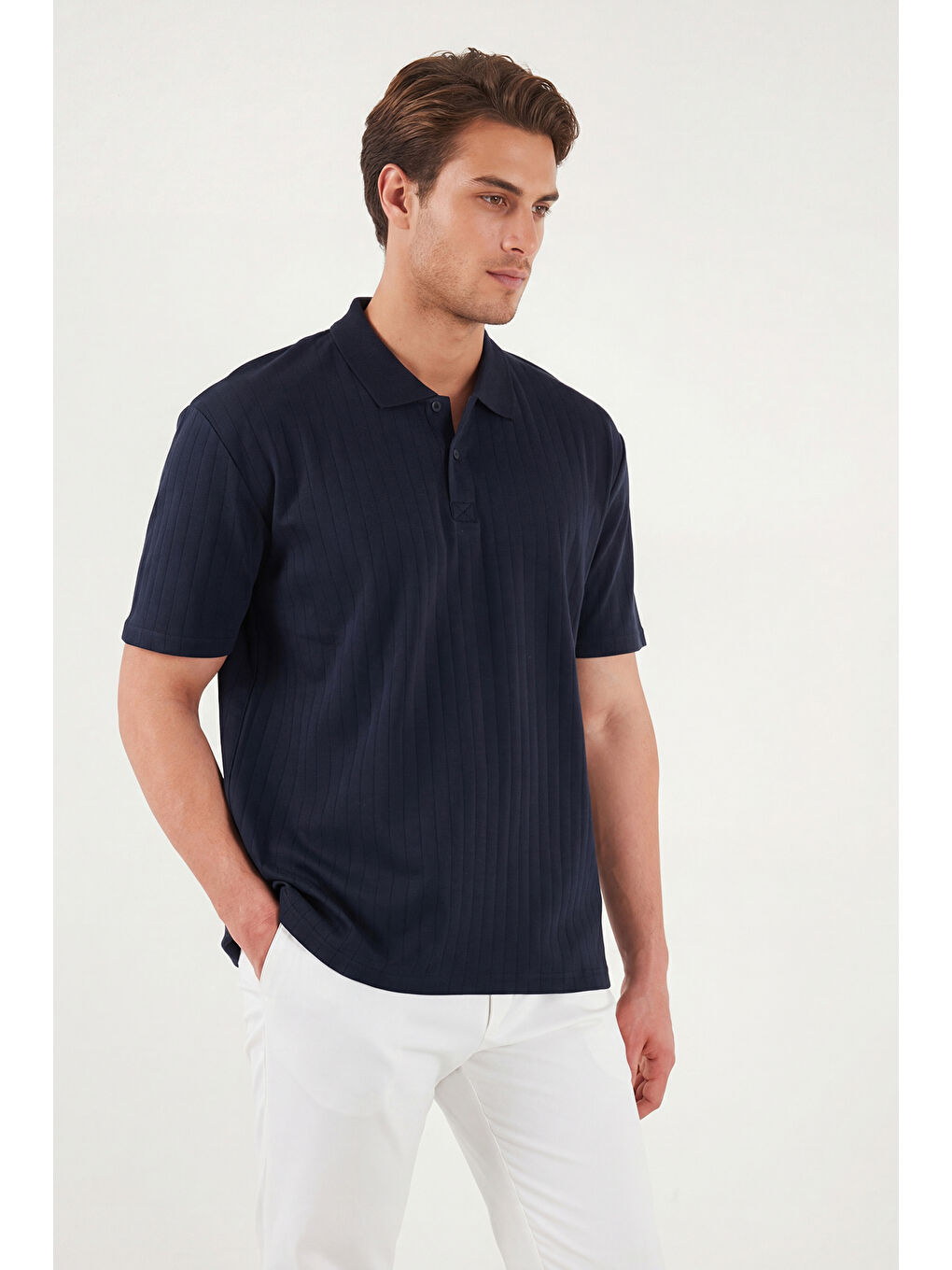 İndigo Pamuklu Kısa Kollu Düğmeli Polo T Shirt 5904051-5