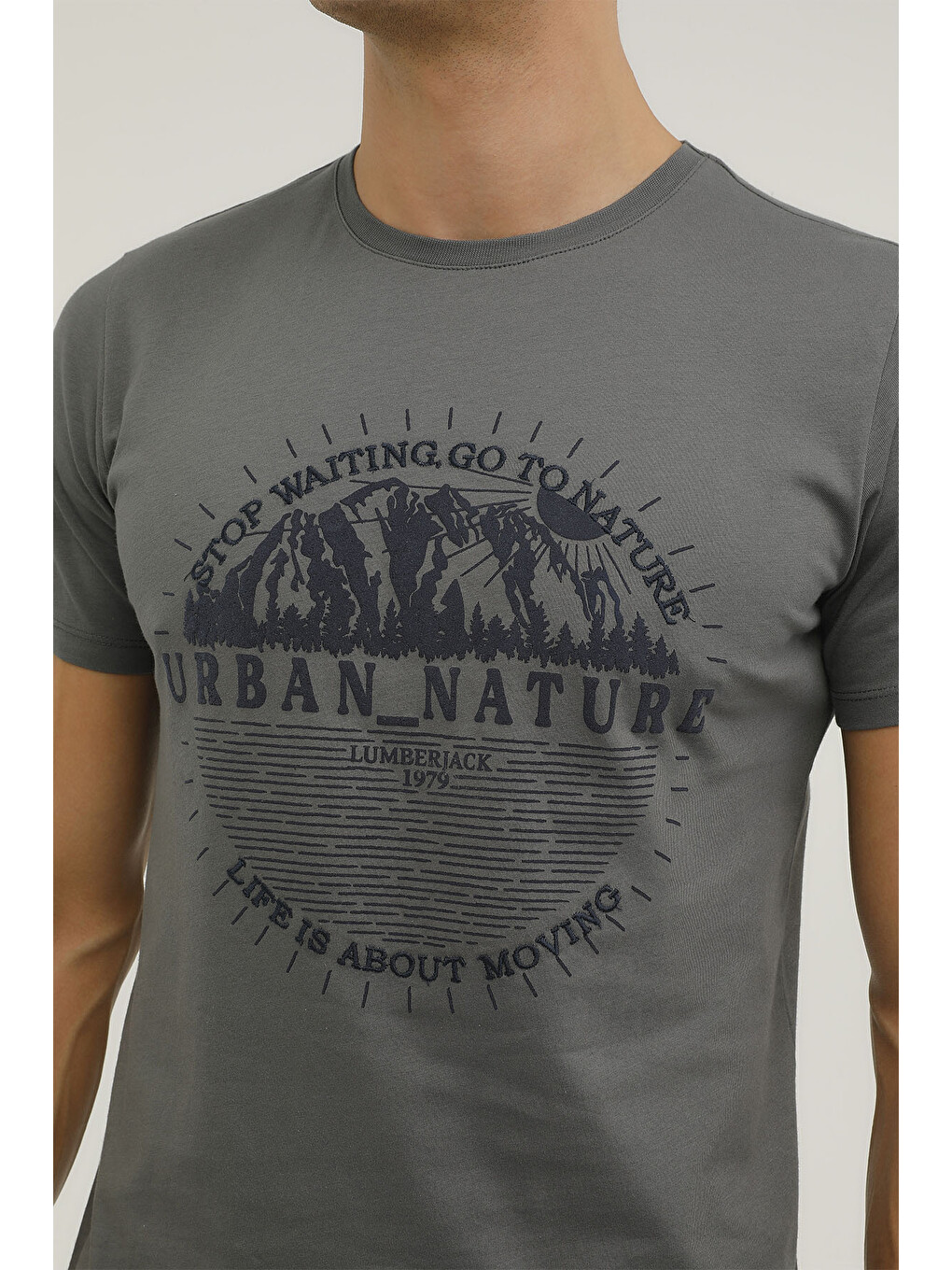 Gri M-cg562 Forest T-shırt 2p Antrasit Erkek Kısa Kol T-shirt-3