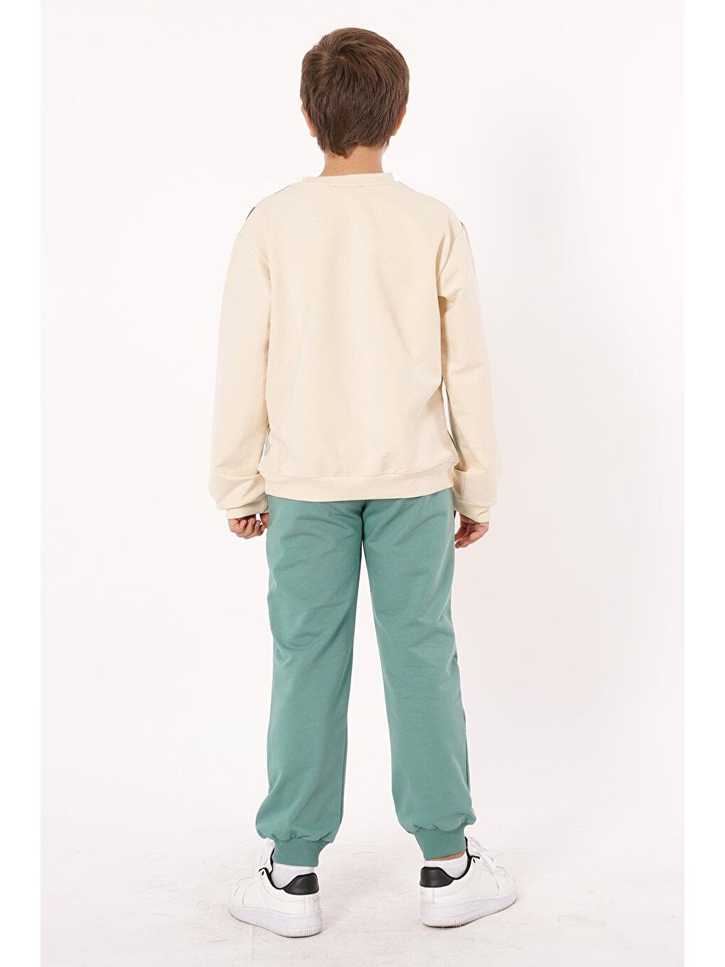 Bisiklet Yaka Harf Baskılı Çağla Yeşili Renk Erkek Çocuk Eşofman Takım-6