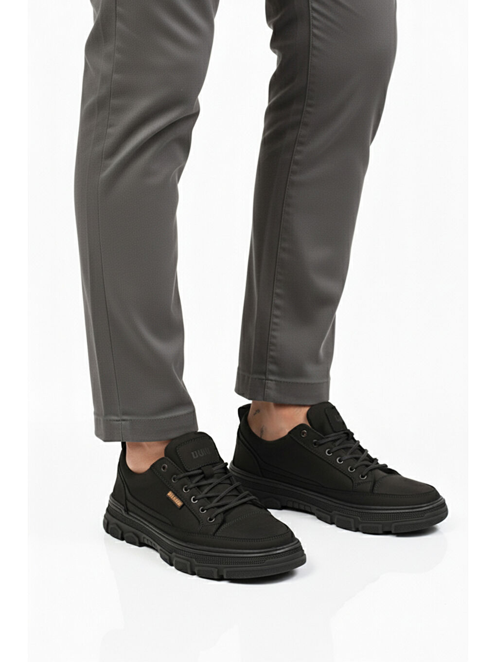 Siyah Nubuk Hakiki Deri Erkek Casual Ayakkabı 260081 M-1