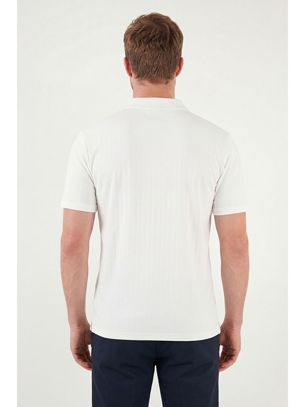 Ekru Pamuklu Kısa Kollu Düğmeli Polo T Shirt 5904051-6