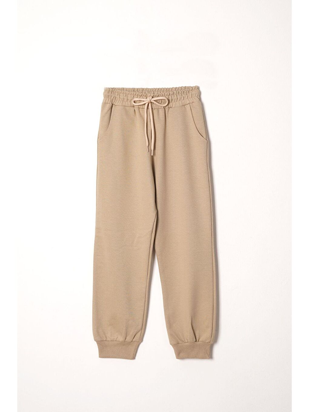 Bisiklet Yaka Harf Baskılı Bej Renk Erkek Çocuk Eşofman Takım-3