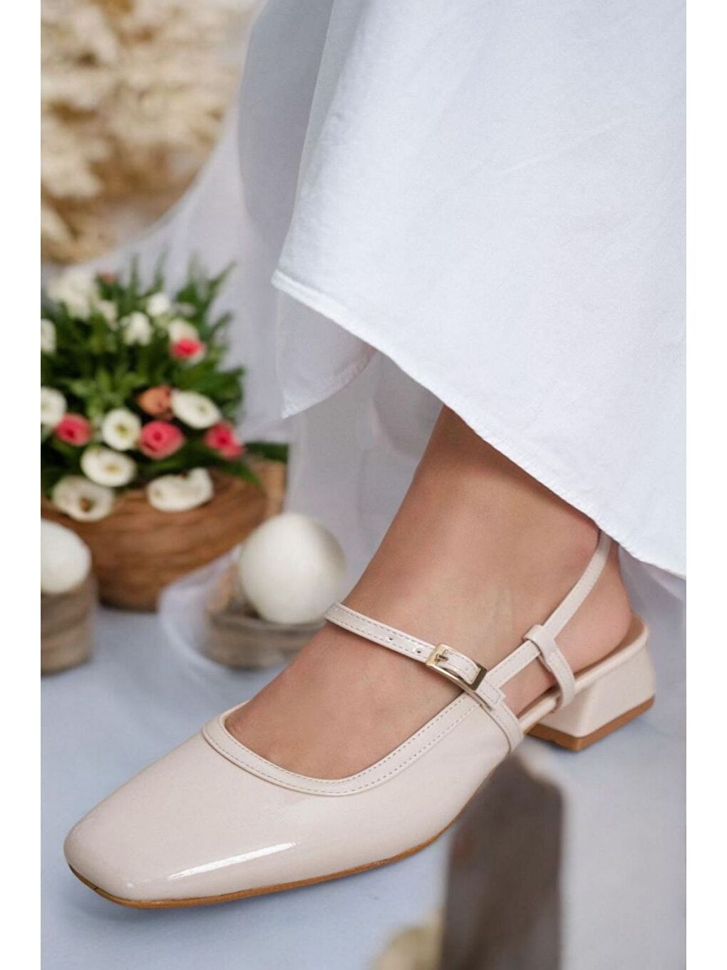 Kadın Açık Bej Babet Ayakkabı-2