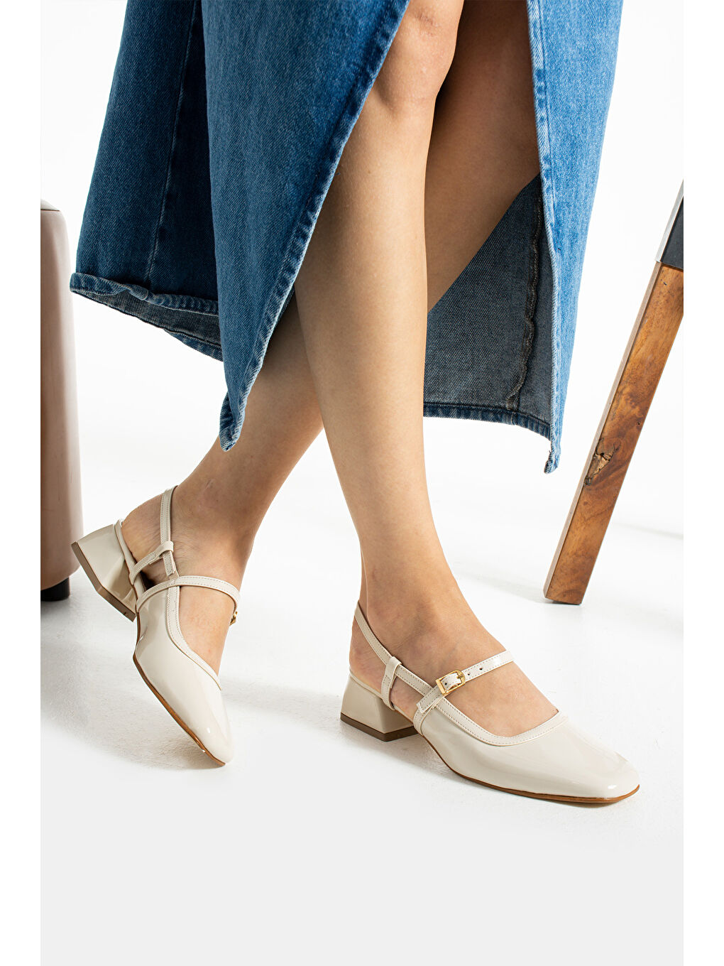 Kadın Açık Bej Babet Ayakkabı-3