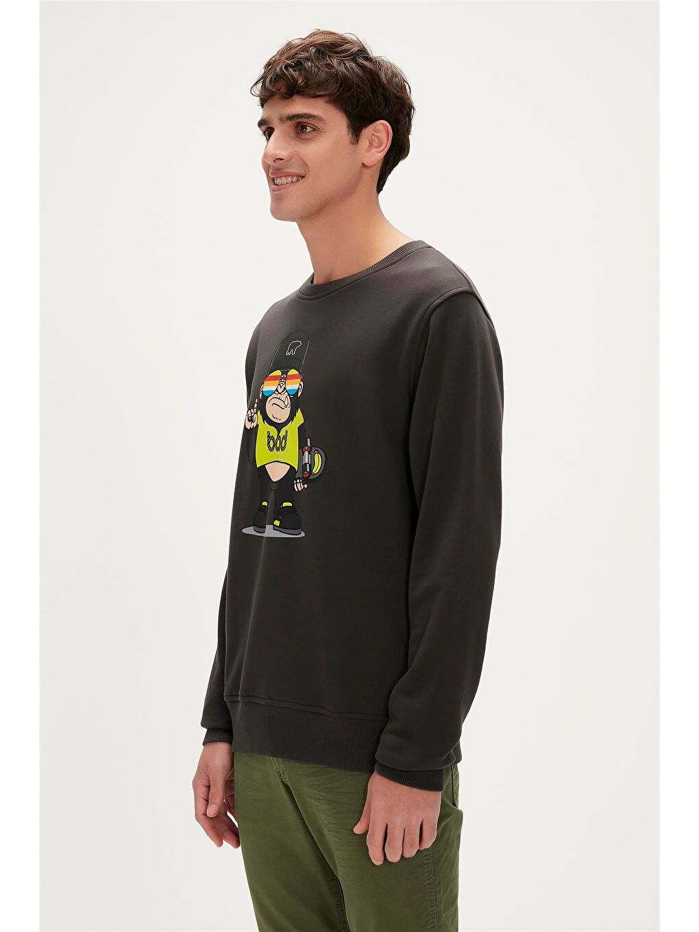 Bad Bear Antrasit Funky Crewneck Antrasit Baskılı Erkek Sweatshirt - 3