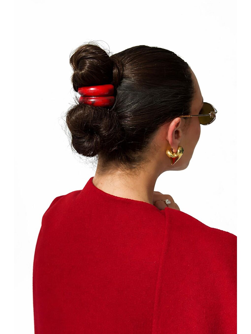 Kırmızı Akrilik Petit Lastikli Atkuyruğu Tokası-1