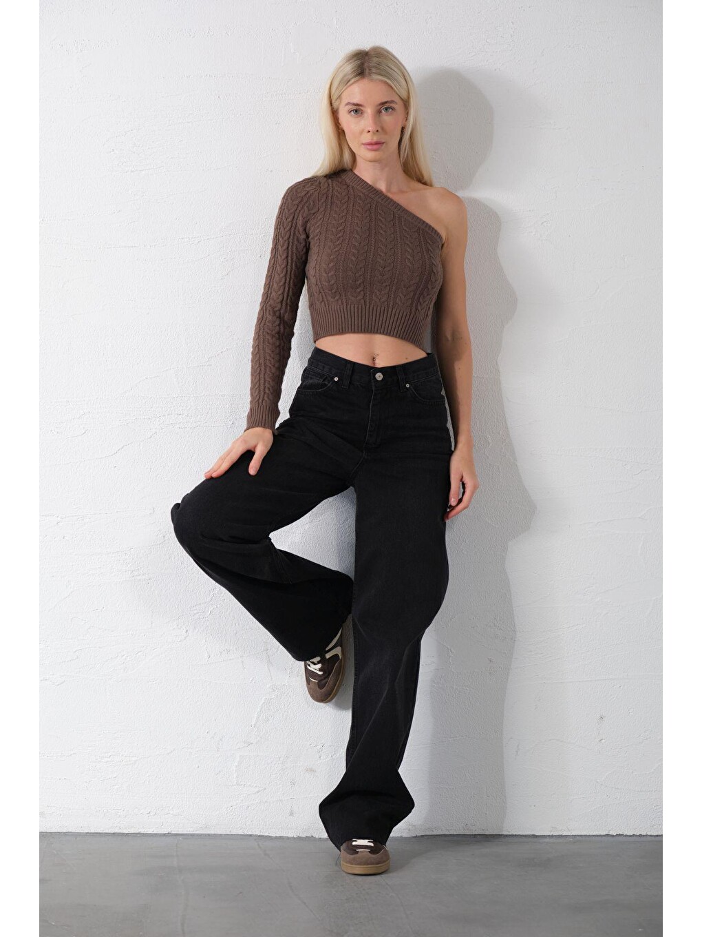 Gri Bol Kesim Ekstra Yüksek Bel Rahat Fit Geniş Paça Baggy Jean Jean Kadın Pantolon @crotone-7