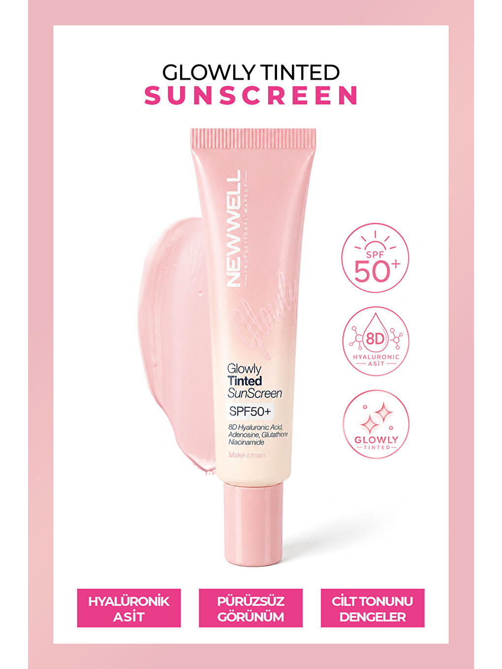 Glowly Tinted Mineral Sunscreen Spf50+ | Renkli Mineral Filtreli Güneş Koruyucu Krem 35 Ml