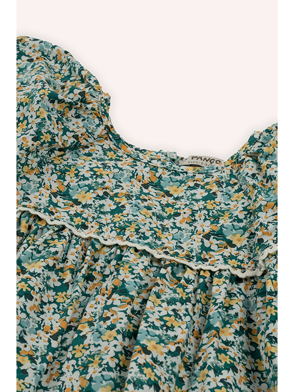 Kız Çocuk Desenli Elbise Yeşil-2