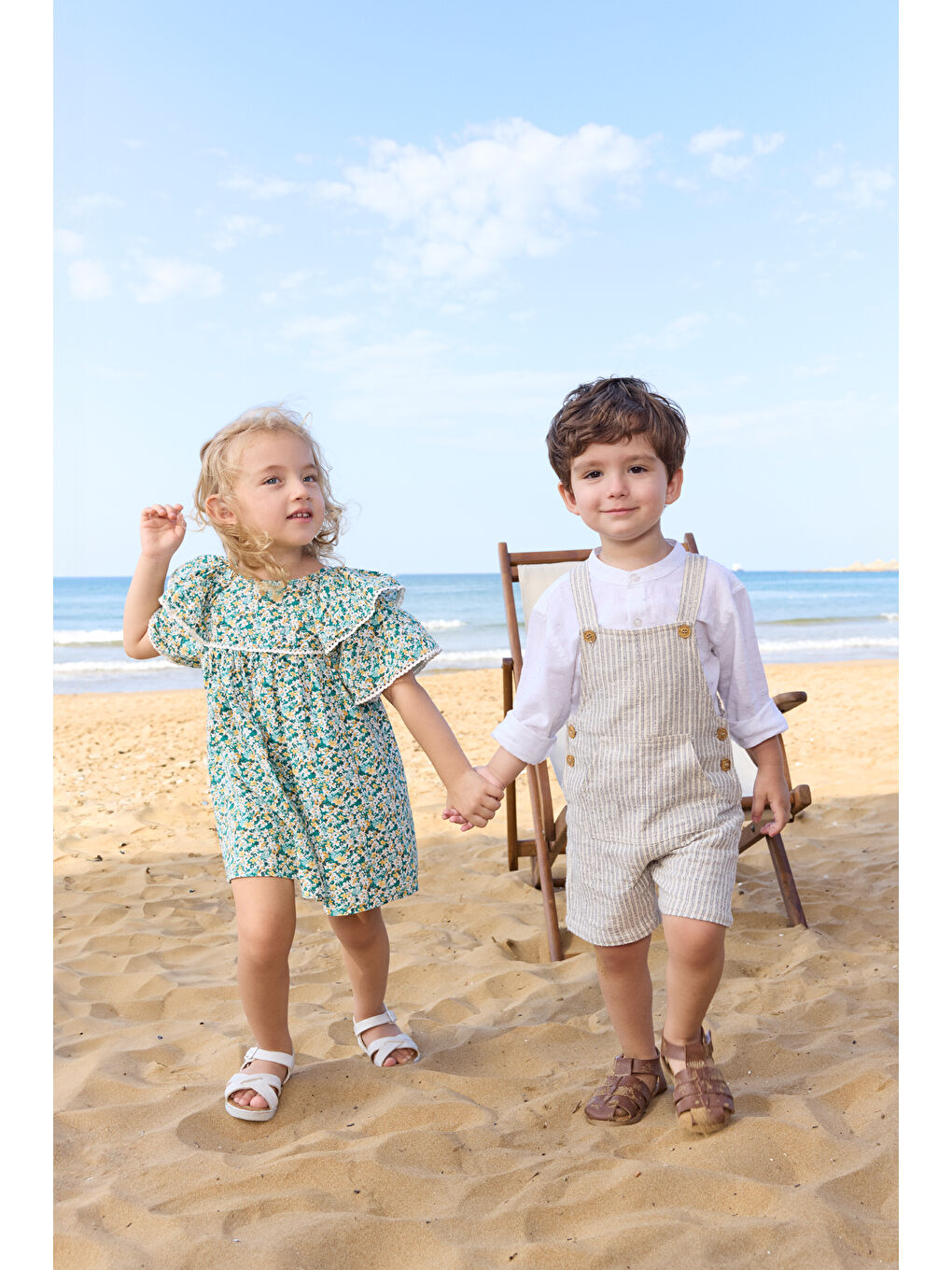 Kız Çocuk Desenli Elbise Yeşil-3