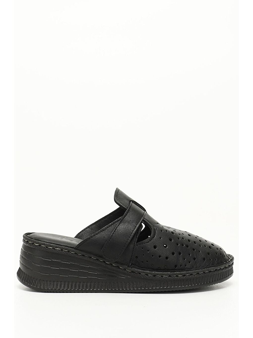 Siyah SİYAH  Hakiki Deri Dolgu Topuklu Kadın Terlik 45887