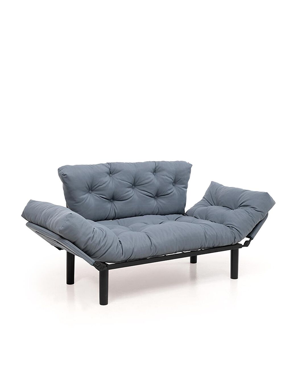 Nitta İkili Su Geçirmez Yataklı Bahçe Koltuğu - Gri-Mavi-5