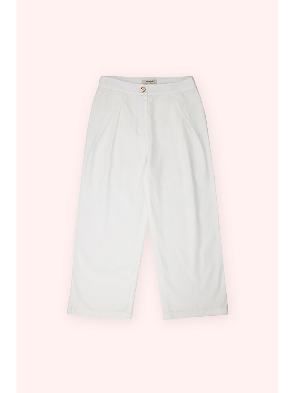 Kız Çocuk Düğmeli Pantolon Ekru