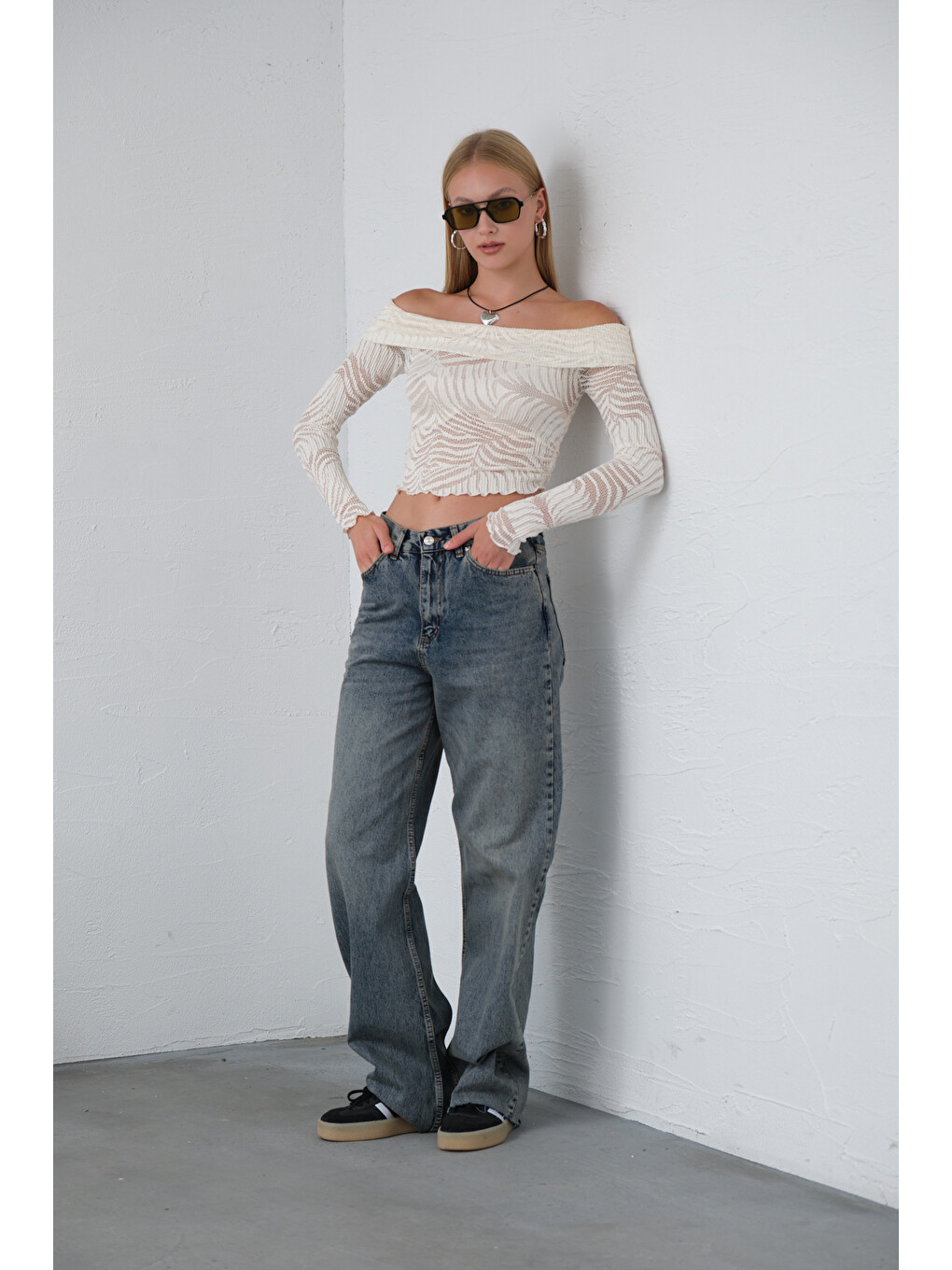 Mavi Bol Kesim Ekstra Yüksek Bel Rahat fit Geniş Paça baggy Jean Jean Kadın Pantolon @Crotone-7