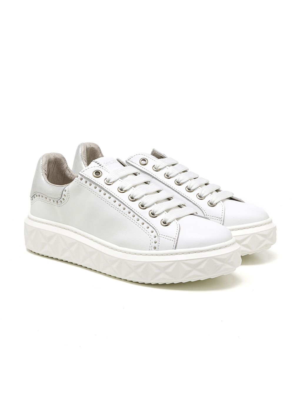 Kadın Sneaker ( Günlük) MAR-25Y-209-8888 Beyaz-Metalik Gümüş-1